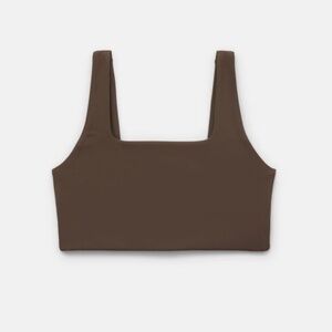 Girlfriend Collective Tommy Cropped Bra Café Size XS